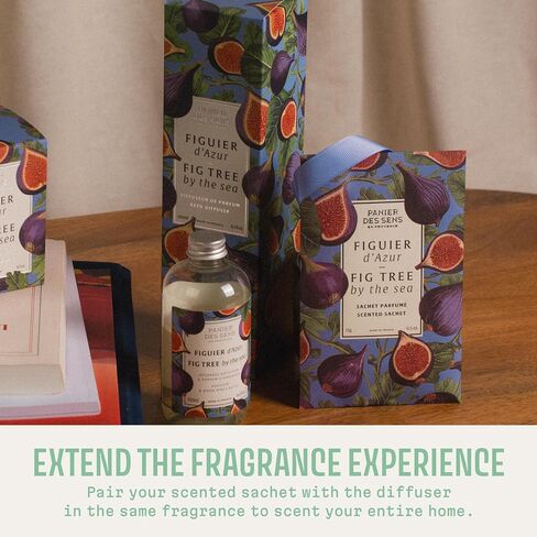 Mediterranean Fig Scented Sachets for Drawers & Closets - Pack of 2 Linen & Closet Fresheners - Made in France by Panier des Sens - 2 x 0.5 Oz in Saudi Arabia