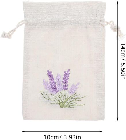 أكياس Amosfun Lavender Sachet: 10 قطع من أكياس القطن برباط، أكياس عطر فارغة، أكياس برباط، حقيبة مجوهرات صغيرة، حقيبة هدايا لحفلات الزفاف لبراعم الخزامى in Kuwait