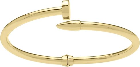 Floreo 14k Yellow Gold 4mm Solid Shiny High Polish Bypass Nail Cuff Bangle Bracelet 7 Inch in Kuwait
