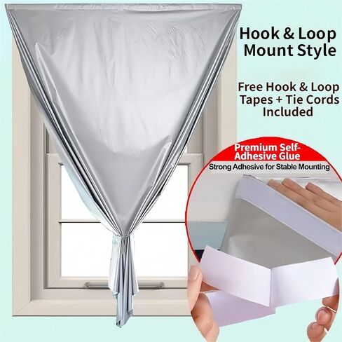 Thick Silver Blackout Curtain Liner, Water Resistant Curtain，Thermal Insulated Window Shade Drapery Panel, Heavy Duty Blackout Fabric Curtain for Bedroom Living Room(Hook+Loop Top Style,L66"хW98") in Saudi Arabia