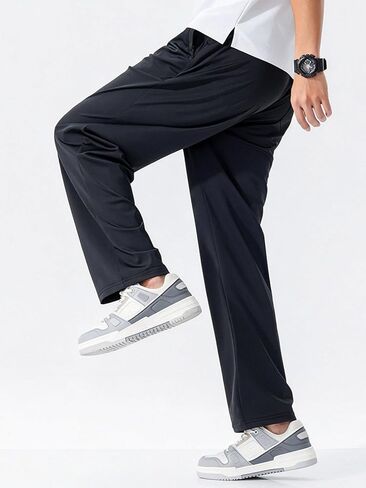 Mens Summer Sweatpants Cooling Touch Straight Leg Sweat Pants Lightweight Stretch Athletic Pants with 2 Zip Pockets in Kuwait