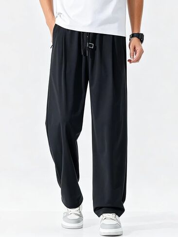 Mens Summer Sweatpants Cooling Touch Straight Leg Sweat Pants Lightweight Stretch Athletic Pants with 2 Zip Pockets in Kuwait