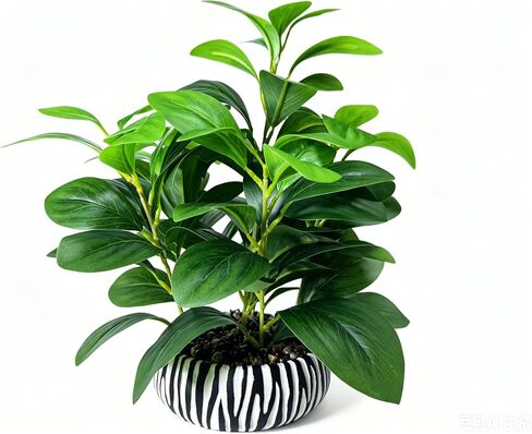 Realistic Artificial Potted Plant, Faux Indoor Greenery for Home Office Living Room Bookshelf Bathroom Decor, Low-Maintenance Space-Saving Fake Plants with Modern Decorative Vase in Saudi Arabia