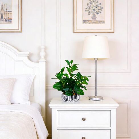 Realistic Artificial Potted Plant, Faux Indoor Greenery for Home Office Living Room Bookshelf Bathroom Decor, Low-Maintenance Space-Saving Fake Plants with Modern Decorative Vase in Saudi Arabia