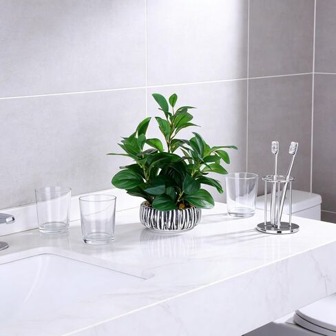 Realistic Artificial Potted Plant, Faux Indoor Greenery for Home Office Living Room Bookshelf Bathroom Decor, Low-Maintenance Space-Saving Fake Plants with Modern Decorative Vase in Saudi Arabia