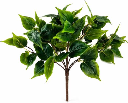 LCG Florals Faux Greenery Stem, Artificial Philodendren Bush 16" – Fake Philodendren Plant for Planters & Indoor Décor, Realistic Greenery Stem for Arrangements, Tabletop, & Home Décor (No Pot) in Kuwait