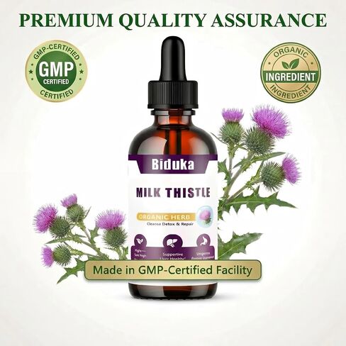 Milk Thistle Liquid Drops with 80% Silymarin, 98% High Absorption Liver Support, Vegan Gluten-Free GMO-Free, Extra Strength, 2Fl Oz in Saudi Arabia