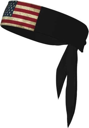 Cute Flag Sports Tie Headbands Women Men Patriotic Head Tie Sports Sweatbands Headbands for Workout Running Cycling in Saudi Arabia