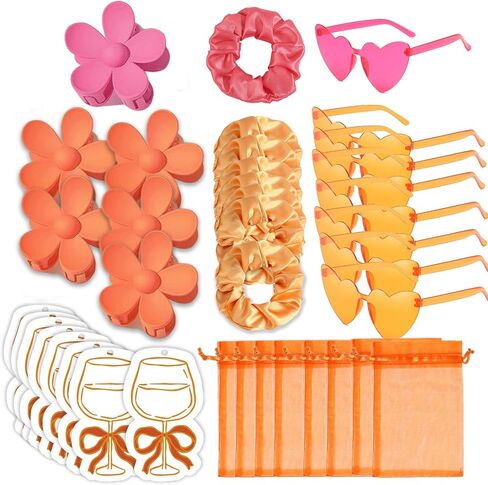 Aperol Spritz Bridal Shower Bachelorette Party Favors Decorations Bridesmaid Proposal Heart Sunglasses, Satin Scrunchies, Hair Clips Gifts for Bridal Shower, Wedding Favors for Women and Girls in Kuwait