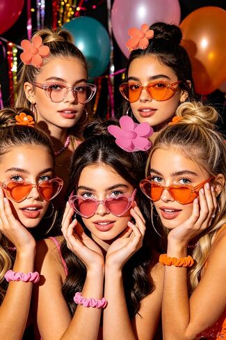 Aperol Spritz Bridal Shower Bachelorette Party Favors Decorations Bridesmaid Proposal Heart Sunglasses, Satin Scrunchies, Hair Clips Gifts for Bridal Shower, Wedding Favors for Women and Girls in Kuwait
