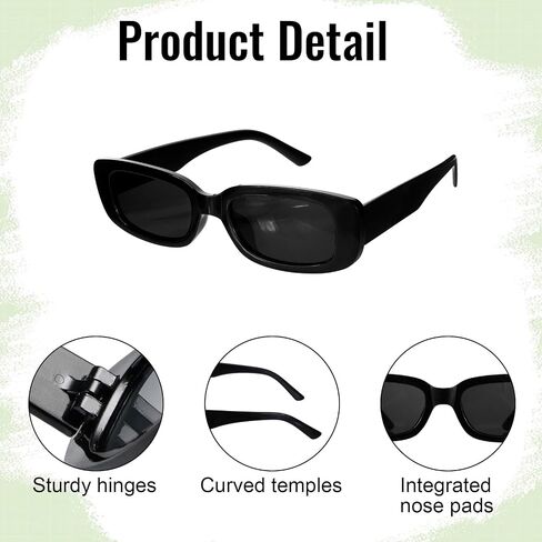 12 Pcs Wedding Sunglasses Black Glasses Bulk with 5 Marker Pens, Customizable Retro Rectangle Frames Party Favors for Bachelorette Birthday Bridal Shower Wedding Party Guests Men Women in Saudi Arabia