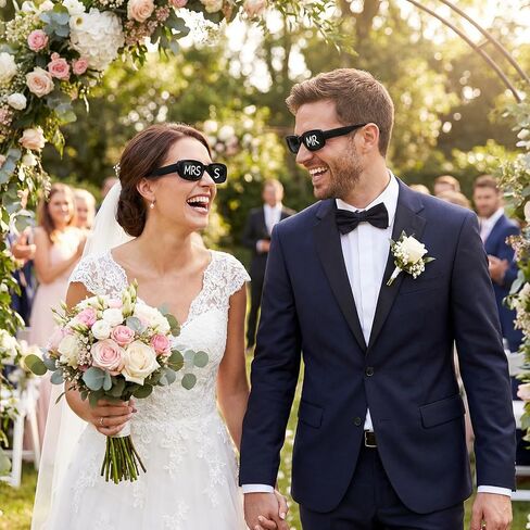 12 Pcs Wedding Sunglasses Black Glasses Bulk with 5 Marker Pens, Customizable Retro Rectangle Frames Party Favors for Bachelorette Birthday Bridal Shower Wedding Party Guests Men Women in Saudi Arabia