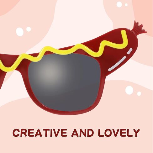 SEWACC Hot Dog Eyeglasses Funny Party Sunglasses Decorative Glasses Funny Shape Novelty Glasses for Masquerade Party in Kuwait
