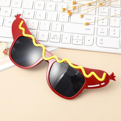 SEWACC Hot Dog Eyeglasses Funny Party Sunglasses Decorative Glasses Funny Shape Novelty Glasses for Masquerade Party in Kuwait