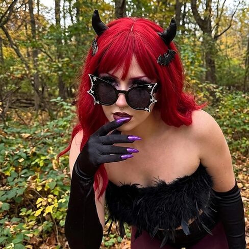 2PCS Bat Sunglasses, Gothic Sunglasses for Halloween Parties and Cosplay Events, Stylish Eyewear for Themed Celebrations and Social Media Photography, PC Material in Saudi Arabia
