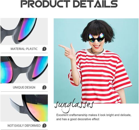 2Pcs Funny Sunglasses for Adults Kids Costume Accessories for Halloween Novelty Sunglasses for Party Beach and Festivals in Kuwait