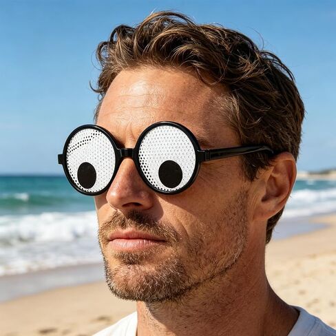 6PCS Eye Glasses, Funny Eye Design, Halloween Costume Accessories for Parties and Events, Includes Two White Eyeballs, Two Dizzy Eyes, and Two Big Funny Eyes in Saudi Arabia