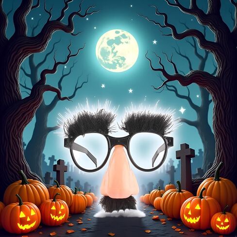 Funny Glasses With Big Nose - Big Nose Glasses With Eyebrows Mustache | Halloween | Eyebrows And Mustache Fancy Dress | Silly Funny Photo Props | Halloween Eyeglasses Novelty in Saudi Arabia