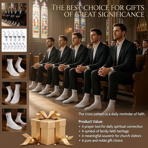36 Pcs / 12 Set Father's Day Christian Church Gifts Bulk for Men Father Faith Cross Socks and Bible Verse Cups Dad Religious Gifts Sripture Church Party Favors for Adult Husband Dad in Kuwait