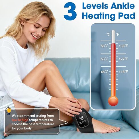 Ankle Massager for Pain Relief, Foot and Ankle Massager with Heat, Ankle Heating Pad with Massage, Heated Ankle Wrap for Swelling, Ankle Heat Wrap in Saudi Arabia