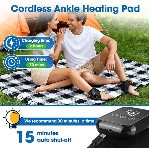 Ankle Massager for Pain Relief, Foot and Ankle Massager with Heat, Ankle Heating Pad with Massage, Heated Ankle Wrap for Swelling, Ankle Heat Wrap in Saudi Arabia