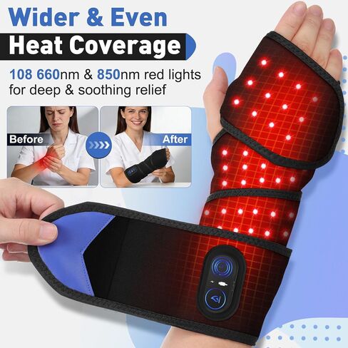 Cordless Arm Heating Pad Wrap with Red Light, 5000mAh Elbow Heating Pad Wrap, Fast Heating, Heated Elbow Arm Sleeve with 3 Heat & Timing Settings in Saudi Arabia