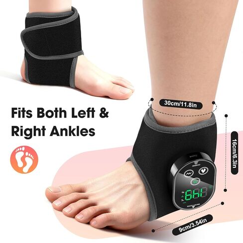 Cordless Ankle Heating Pad for Pain Relief, Heated Ankle Massager, Foot Massager for Neuropathy, Ankle Heating Pad, Foot Heating Pad, Heated Foot Massager, 3000mAh Battery, Single One, Black in Kuwait