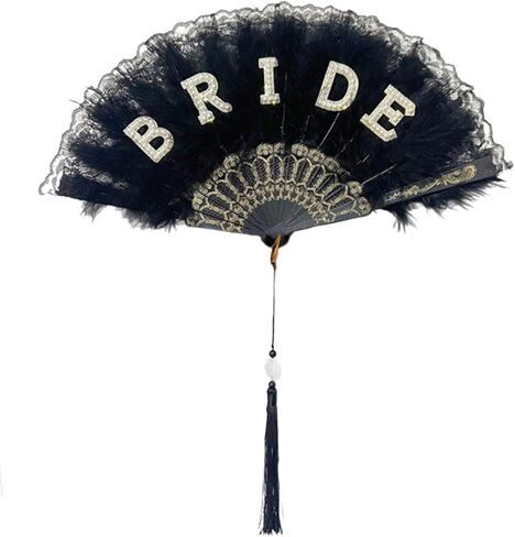 Bridal Fan Bride to Be Bridal Accessory Lace Brimmed for Hen Night Wedding Party Decorations Gift Bride to Be Gift in Saudi Arabia