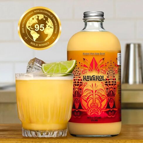 مشروب الكافا، زنجبيل ناري بروح الكافا غير كحولي، 0.0% ABV، مستخلص الكافا النبيل 250 مجم لكل وجبة (10 حصص، 16 أونصة سائلة) in Kuwait