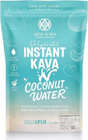 Koa Kava Instant Kava Powder + Coconut Water - Noble Fiji Kava Drink Mix Dehydrated, Not Micronized Kava, Easy Mix (2oz) in Saudi Arabia