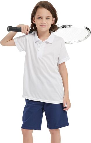4 Pack Boys Polo Shirts Youth Kids Mesh Quick Dry Short Sleeve Collared Golf Shirt School Uniform Shirts 5-16Y in Saudi Arabia