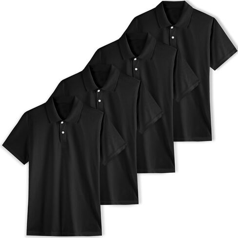 4 Pack Boys Polo Shirts Youth Kids Mesh Quick Dry Short Sleeve Collared Golf Shirt School Uniform Shirts 5-16Y in Saudi Arabia