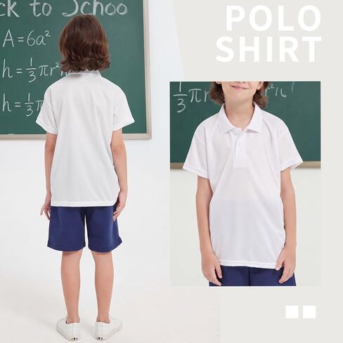 4 Pack Boys Polo Shirts Youth Kids Mesh Quick Dry Short Sleeve Collared Golf Shirt School Uniform Shirts 5-16Y in Saudi Arabia