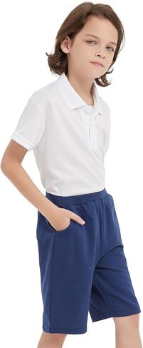 4 Pack Boys Polo Shirts Youth Kids Mesh Quick Dry Short Sleeve Collared Golf Shirt School Uniform Shirts 5-16Y in Saudi Arabia