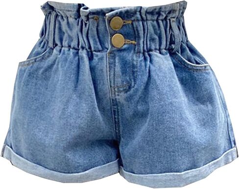 Moru Toddler Baby Girls Casual Denim Shorts Summer High Waisted Jeans Short in Saudi Arabia