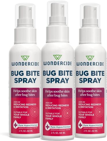 Wondercide - Bug Bite Spray - Helps Calm Skin and Reduce Redness After Insect Bites - No Sting, Fragrance Free - Powered by Pure Hypochlorous (HOCl) - 2 oz (3 Pack) in Saudi Arabia