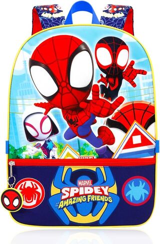 Spidey and His Amazing Friends Backpack and Lunchbox - Bundle with 16" Spiderman Backpack, Lunch Box, Water Bottle, Stickers, More | Spidey School Bag for Boys, Kids in Kuwait