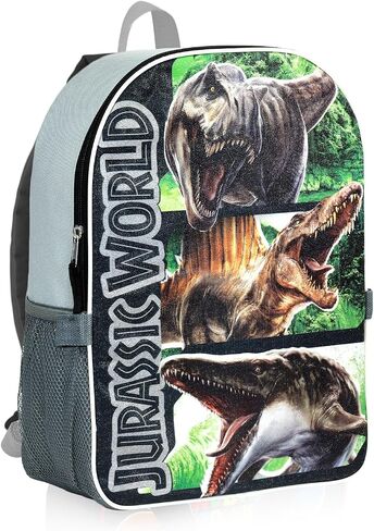 Jurassic World Backpack with Lunch Box - Bundle with Dinosaur Backpack, T-Rex Lunch Bag, Water Bottle, Stickers, More | Jurassic World School Bag with Lunchbox Set in Saudi Arabia