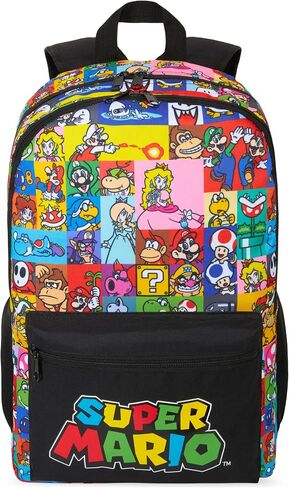 Get Trend Super Mario Kids Backpack, Boys Lightweight 18 in Book Bag, Adjustable Padded Straps Travel School Bag, Gamer Gifts (Multicolor Super Mario) in Saudi Arabia