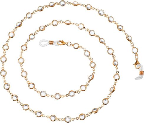 Rhinestones Beaded Eyeglass Chain for Women, Gold Eyeglasses Strap Holder Necklace Cord for Reading Glasses Sunglasses in Kuwait