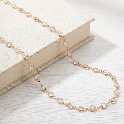 Rhinestones Beaded Eyeglass Chain for Women, Gold Eyeglasses Strap Holder Necklace Cord for Reading Glasses Sunglasses in Kuwait
