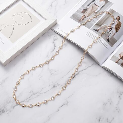 Rhinestones Beaded Eyeglass Chain for Women, Gold Eyeglasses Strap Holder Necklace Cord for Reading Glasses Sunglasses in Kuwait