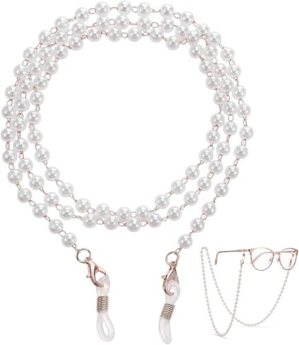 Ymapinc Pearl Glasses Chain for Women, Cute Beaded Eyeglass Lanyard, Reading Sunglass Neck Strap Holder Around Neck in Kuwait