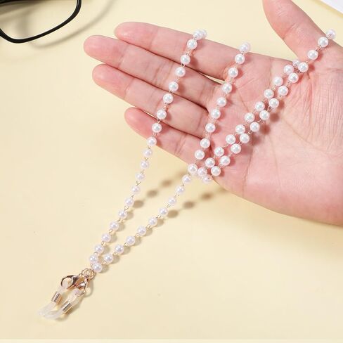 Ymapinc Pearl Glasses Chain for Women, Cute Beaded Eyeglass Lanyard, Reading Sunglass Neck Strap Holder Around Neck in Kuwait