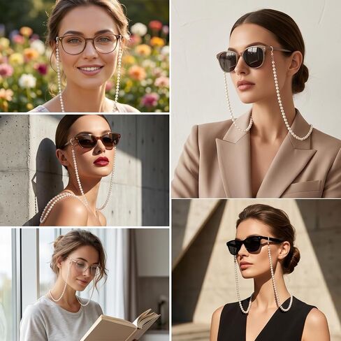 Ymapinc Pearl Glasses Chain for Women, Cute Beaded Eyeglass Lanyard, Reading Sunglass Neck Strap Holder Around Neck in Kuwait