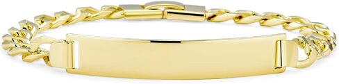 Bling Jewelry 18K Gold Plated Delicate Personalized Name Engravable Identification Tag ID Bracelet Women For Small Wrists 5 Inch in Kuwait