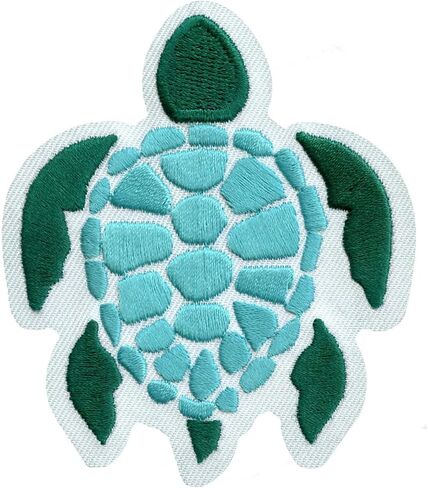Sea Turtle Teal Patch Ocean Animal Embroidered Iron On in Kuwait