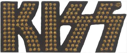 Men's KISS Gold Studded Logo Woven Patch in Kuwait