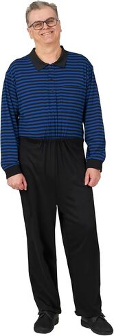 Ovidis Long-Sleeved Dementia Clothes - Alzheimers Anti-Strip Jumpsuit with Back-Zipper for Elderly Men - James in Kuwait