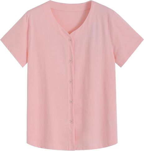 Latuza Women's Cotton Pajama Top Button Up Pj Shirt in Kuwait